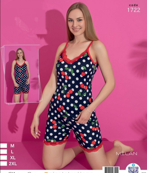 Piżama damska Roz M-2XL,  1 kolor Paczka 12 szt